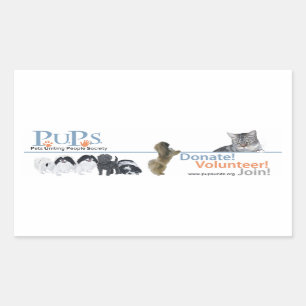 Retangular Adesivo Logotipo PUPs Pequinês