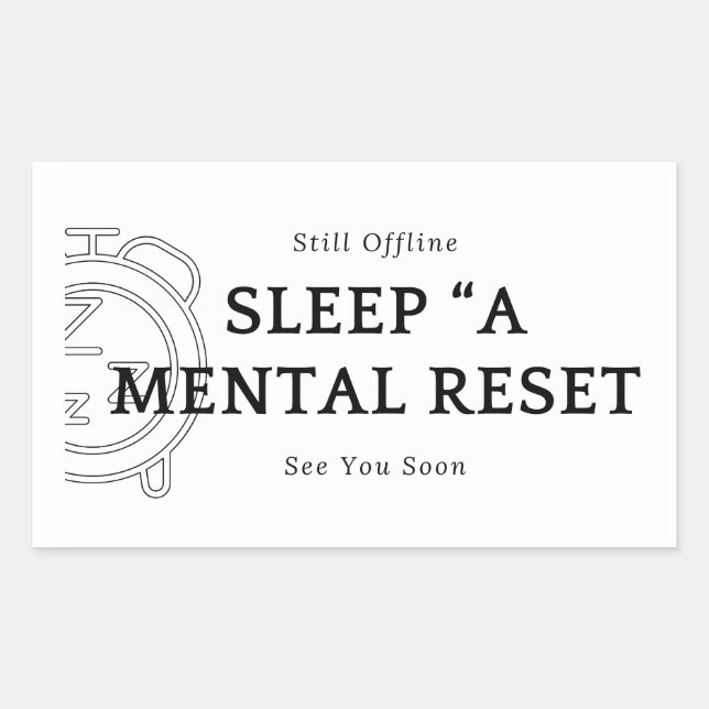 Retangular Adesivo Motivacional Dormir Um Reinício Mental (Frente)