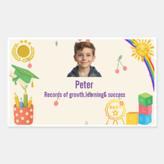 Retangular Adesivo Personalizado de Documento Escolar para Cr