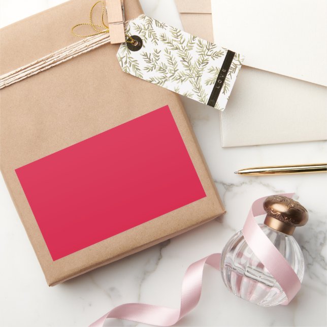 Retangular Adesivo Personalizado Vermelho Escarlate (Presentear)