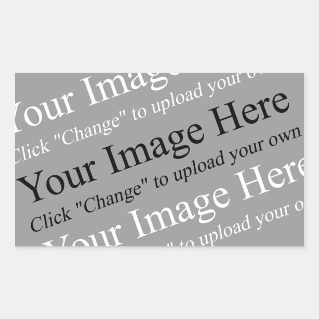 Retangular Adesivo personalizável de imagem e texto (Frente)