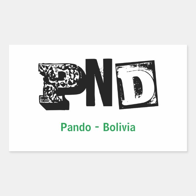 Retangular Adesivo PND Pando Bolivia (Frente)