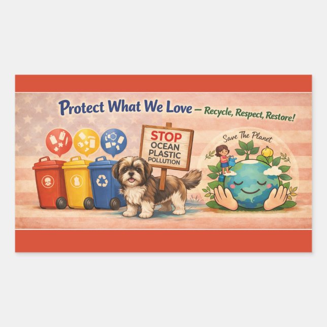 Retangular Adesivo Proteja o que Amamos ("Protect what we Love")