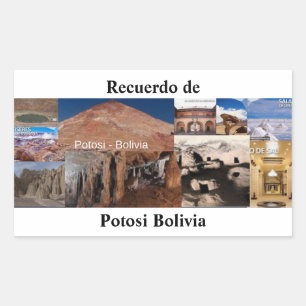 Retangular Adesivo recuerdo de Potosi Bolivia