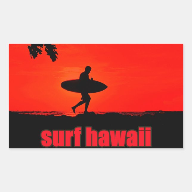 Retangular Adesivo surf havaí (Frente)
