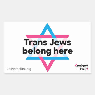 Retangular Adesivo Trans Jews Belong Here