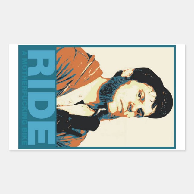 Retangular Andar uma bicicleta MF - Adesivo (Frente)