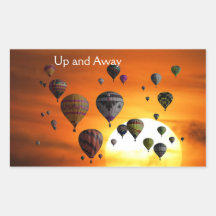 Balões de ar quente com adesivo de voo