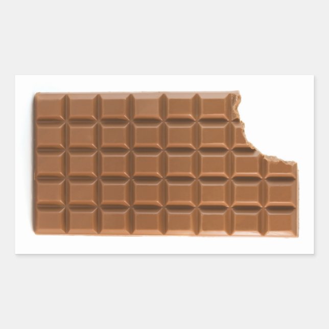 Retangular Bar de chocolate com um adesivo de mordida ausente (Frente)