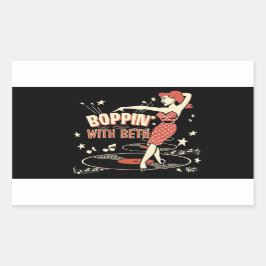 Retangular Boppin' com adesivo Beth