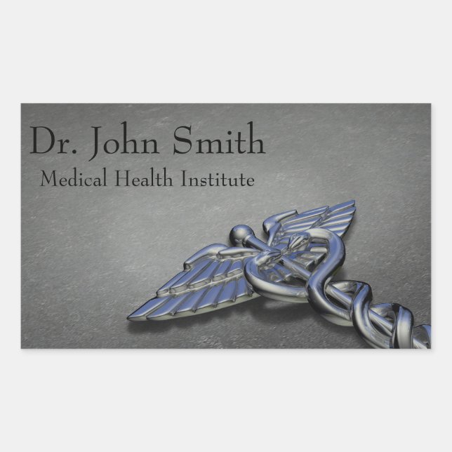 Retangular Caduco Médico Profissional Cromo - Adesivo (Frente)