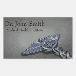 Retangular Caduco Médico Profissional Cromo - Adesivo