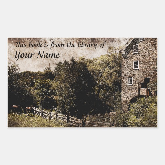 Retangular Cartaz adesivo da biblioteca Pastoral (Frente)