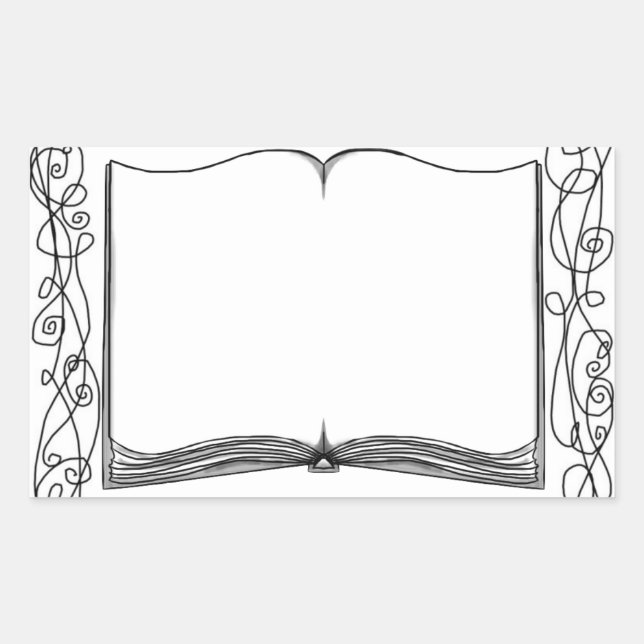 Retangular Cartaz do adesivo de livro embelezado (Frente)