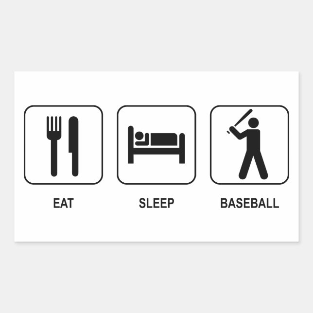 Retangular Coma o adesivo de beisebol do Sleep (Frente)