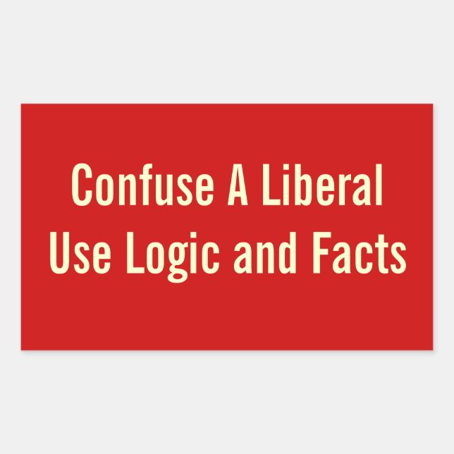 Retangular Confundir Um Adesivo Liberal (Frente)