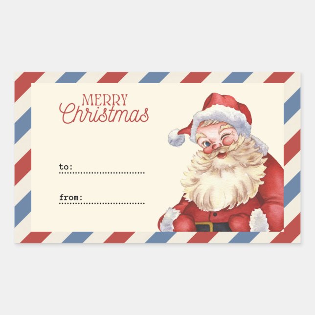Retangular Crie seu próprio Adesivo de Feliz Natal Personaliz (Frente)