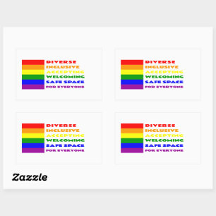 Retangular decalque LGBTQ+ do adesivo de espaço seguro