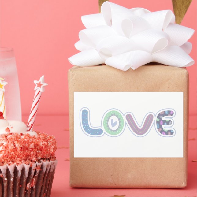 Retangular doce adesivo de amor (Festa)