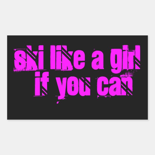 Retangular esquiar como um adesivo (Frente)