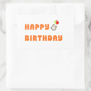 Retangular Feliz Aniversário Adesivo Colorido Fofo – Diversão