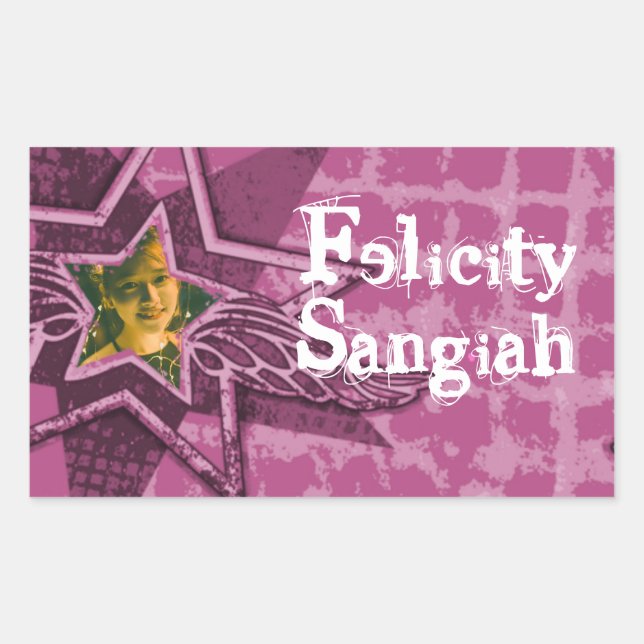 Retangular Garotas do sexo feminino nomeadas adesivo de etiqu (Frente)