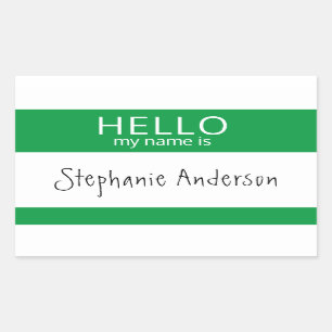 Retangular HELLO Personalizado Meu Nome É Crachá De Adesivo