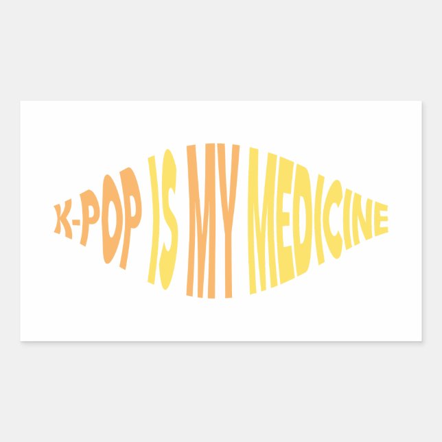 Retangular K-Pop é meu adesivo de medicamentos (Frente)