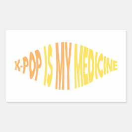 Retangular K-Pop É Minha Medicina Ver 1 Adesivo