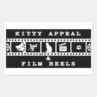 Retangular Kitty Appeal & Film Reels Adesivo Preto