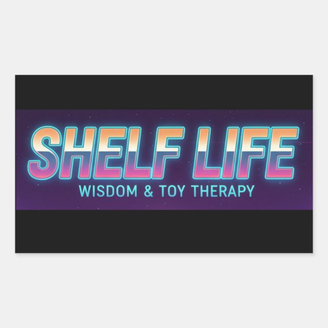 Retangular Logotipo da Shelf Life 2 Adesivo (Frente)