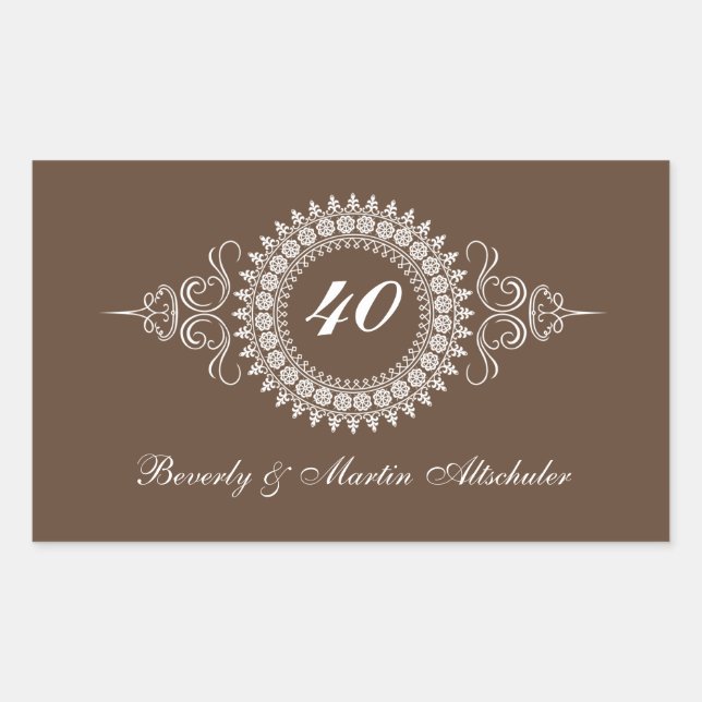 Retangular Medallion Altere o adesivo de aniversário numérico (Frente)