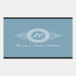 Retangular Medallion Altere o adesivo de aniversário numérico