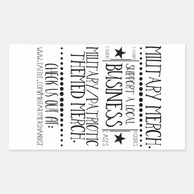 Retangular Militares Merch. Adesivo (Frente)