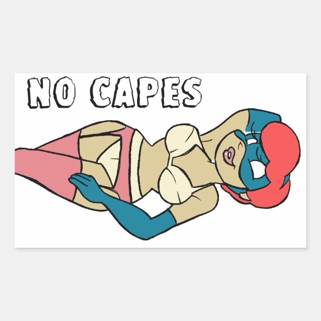 Retangular Não há adesivo com super-heroína Capes II (Frente)