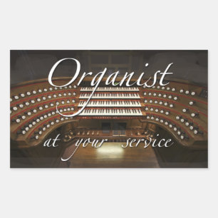 Retangular Organista no seu adesivo de serviço