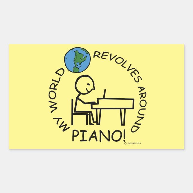 Retangular Piano - Mundo Revola-Se Em Torno Do Adesivo Retang (Frente)