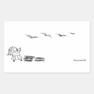 Retangular Placa do Adesivo da Rapariga do Leitor