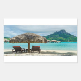 Retangular Praia do adesivo da foto Bora Bora Bora