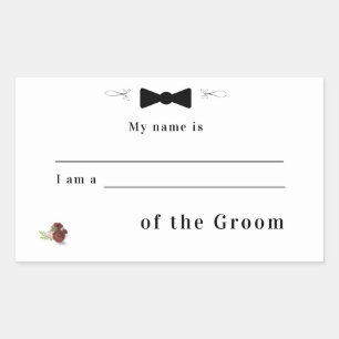 Retangular Relação com o adesivo de Casamento do Groom