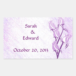 Retangular Rosa roxo Guarde o adesivo de data