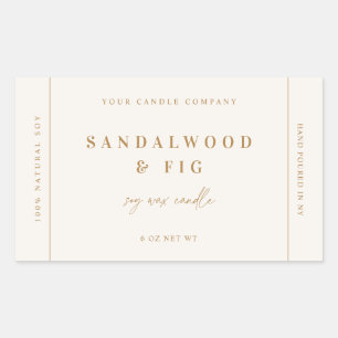 Retangular Rótulo de adesivo de produto de vela Chic Jar para