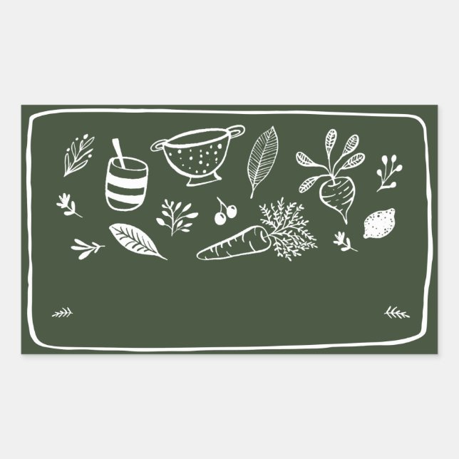 Retangular Rótulo de Adesivo em Branco para Pote VIII (Frente)