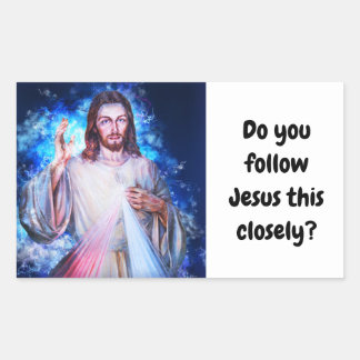Retangular Siga Jesus De Perto? Adesivo de Para-choque