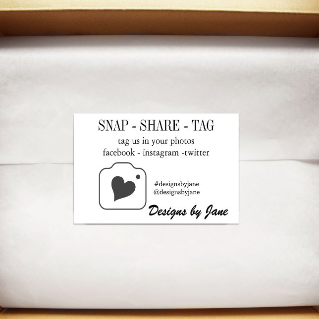 Retangular Snap Share Tag Adesivo Pequena Empresa (Criador carregado)