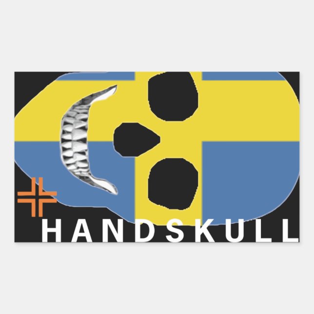 Retangular Suecia HANDSKULL - Adesivo (Frente)