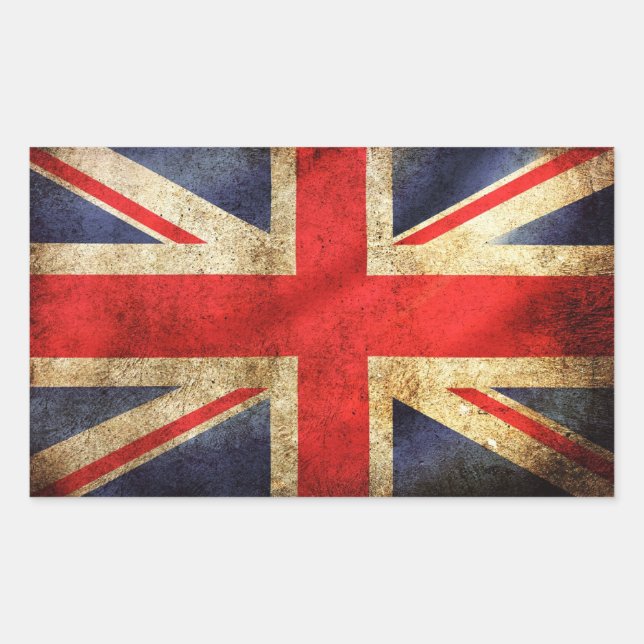 Retangular Uk sticker/ adesivo com a Bandeira do Reino Unido (Frente)