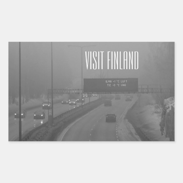 Retangular Visite o adesivo da Finlândia (Frente)