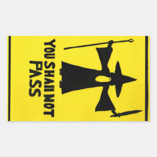 Retangular Você Não Deve Passar O Adesivo