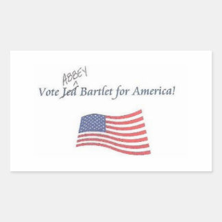 Retangular Vote Jed/Abbey Bartlet para o adesivo americano!